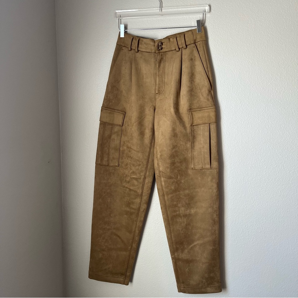 Banana Republic Factory Vegan Brown Suede Straight Pants Size 4